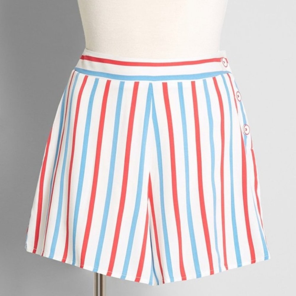 Modcloth x Barbie NWT Barbie Stripe Made in the U.S.A. Shorts